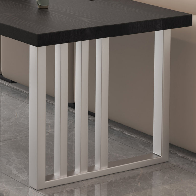 Bureau rectangulaire en bois massif noir, 29.53"H×70.87"L×23.62"W