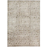 Hand-Knotted High-Quality Cream and Gray Area Rug