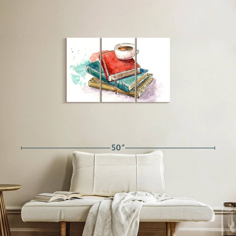 Café Kerner sur les livres, H 20 po x l 33 po