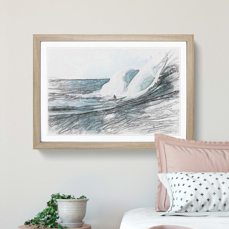 Surfs up in Abstract - Framed Print, Oak Framed, 27cm H x 36cm W x 2cm D