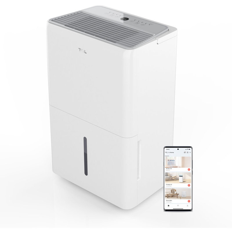 TCL 50 Pint White Smart Dehumidifier with Alexa and Google Assistant