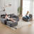113.8" Wide No Assembly Required Corduroy Sponge Sofa For Living Room-1719006681