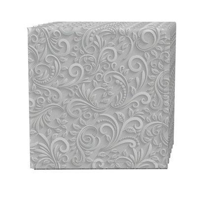 Cotton Twill Floral Square Napkin