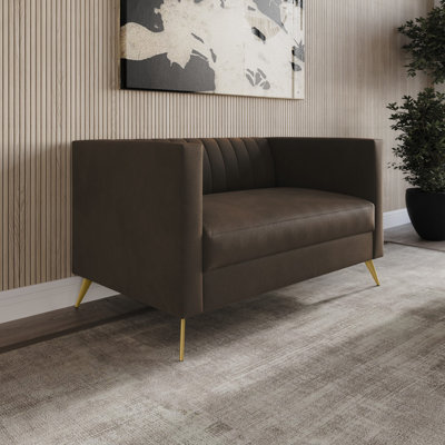 Weiss Velvet Square Arm Loveseat