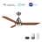 Garrick 52'' Smart Ceiling Fan with Remote, Light Kit Included,Works with Google Assistant and Amazon Alexa,Siri Shortcut.-839480802-839480805