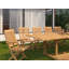 Devon 9-Piece Teak Dining Extension Table With Folding Chairs