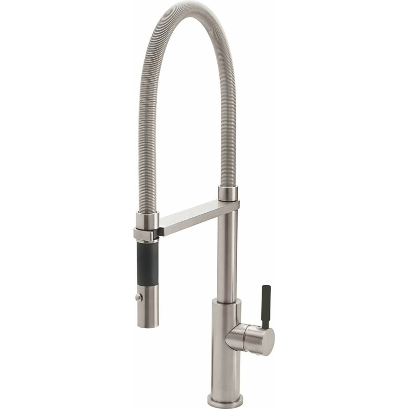 Corsano Contemporary Culinary Pull-Out Kitchen Button Sprayer with BST Series Handle, Antique Nickel Flat