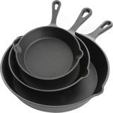 Gibson Addlestone 3 Piece Cast Iron Pre Seasoned Skillet Set