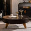 Table basse ronde 39,37 "avec espace de rangement, convenant au salon et au bureau, brun-1088283424-1088283425