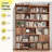 75.1"H Modern Adjustable Bookcase - Open & Closed Storage, L-Shaped or Straight, for Living Room, Bedroom, Home Office,75.1"Hx46.9"Wx9.4"D-1453112665-1453112666