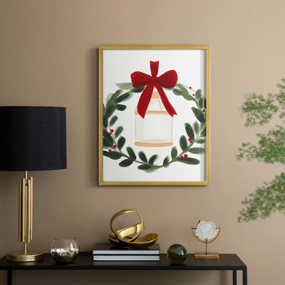 «Christmas Holiday Art CMIII», reproduction encadrée - bois massif