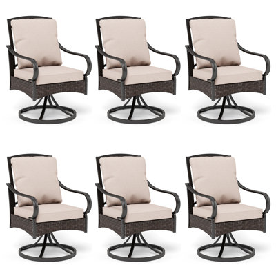 Ensemble de 6 chaises de patio pivotantes