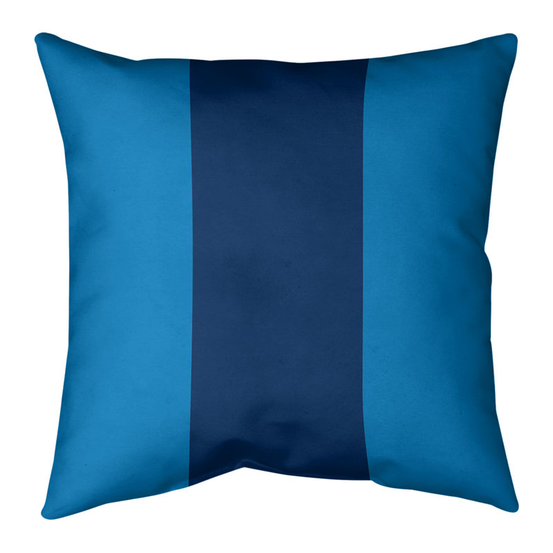Coussin décoratif d'intérieur/d'extérieur, 16 po x 1 po, Bleu poudre / Marine