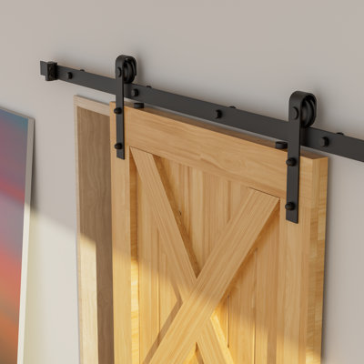 Black Steel Barn Door Hardware Standard Single