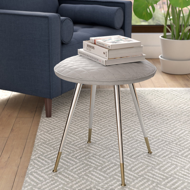 Debria Steel Accent Stool, Light Gray