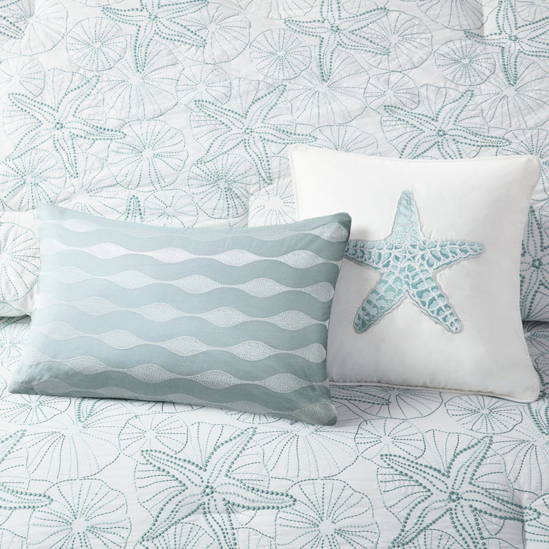 Queen Size Comforter Cotton - Embroidery, Fluffy, 200tc Beach Theme