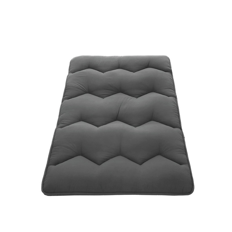Matelas de futon pliable japonais, Gris, Lit simple