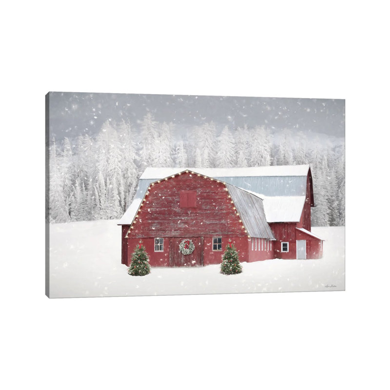 Red Christmas by Lori Deiter - Wrapped Canvas Painting, 20.32 cm H x 30.48 cm W