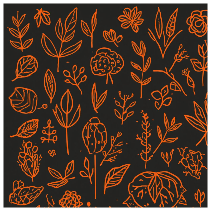 Couvertures orange Doodles, L 50 po x H 60 po