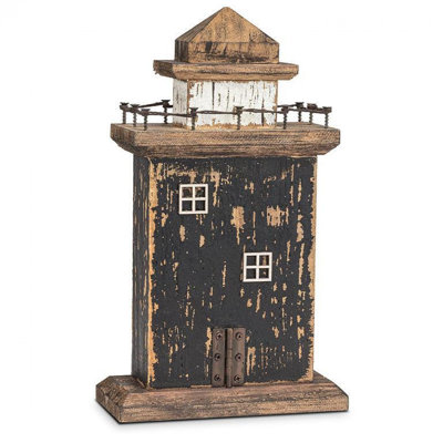Rustic Weathered Lighthouse Statuette