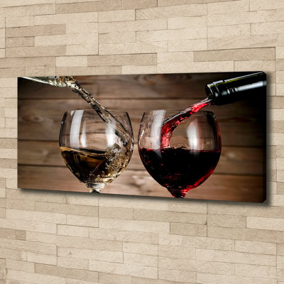 Two glasses of wine 1 Piece Wrapped Canvas Wall Art