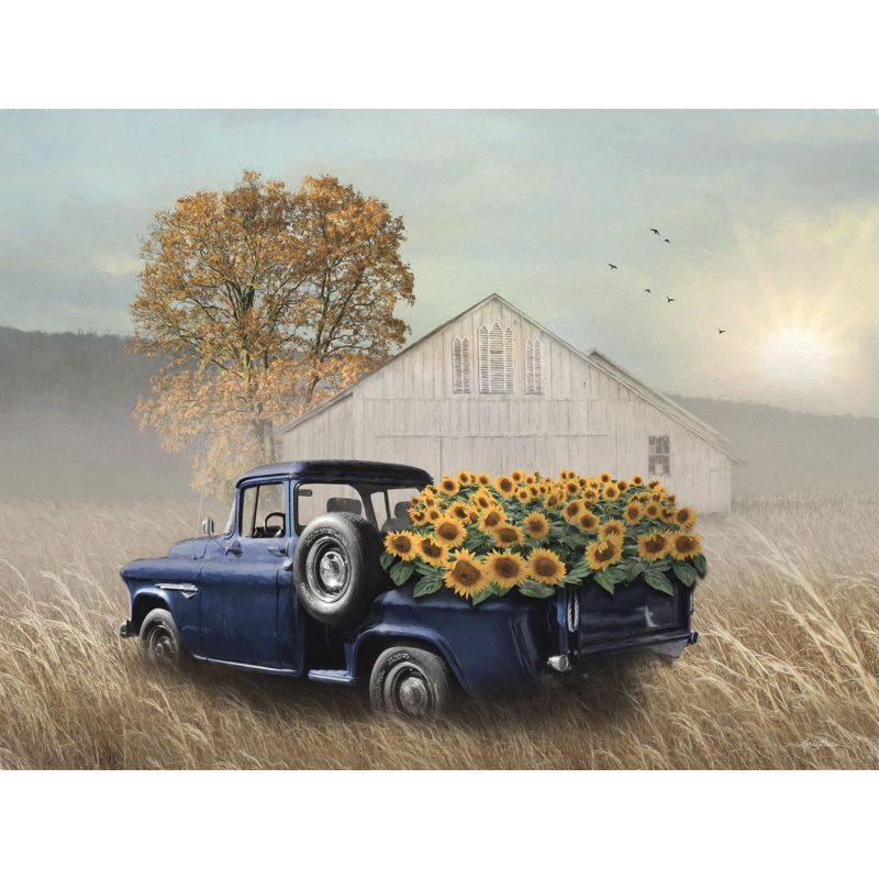 «Sunflower Harvest» par Lori Deiter - reproduction d'art sur toile tendue, H 12 po x l 18 po x P 1,25 po