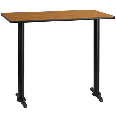 Jarreth 30'' x 42'' Rectangular Laminate Table Top with 5'' x 22'' Table Height Bases
