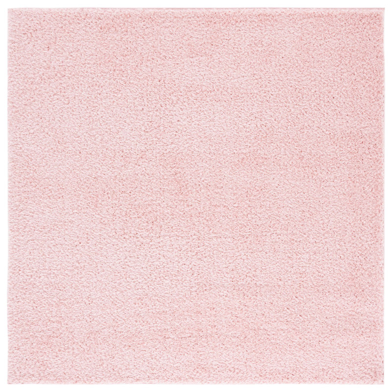 Lindsay Shag Performance Solid Color Rug, Square 6'7", Pink