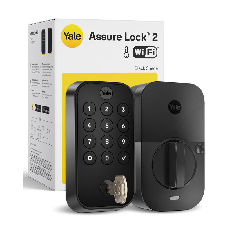 Yale Assure Lock 2 Keyed Smart Lock with Wi-Fi, Black Suede