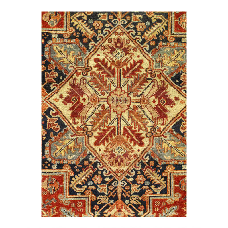 Tapis rouille fin noué à la main serapi 8 pi x 10 pi