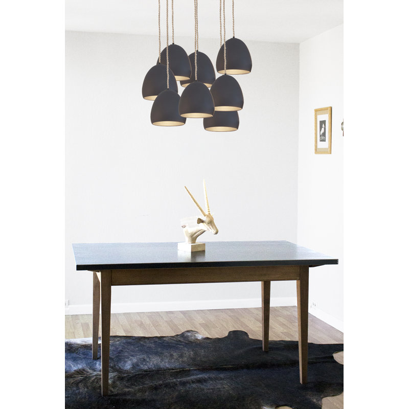 Lustre 8 lumières Clay, H 96 po x l 18 po x P 18 po, Noir mat, Bateau