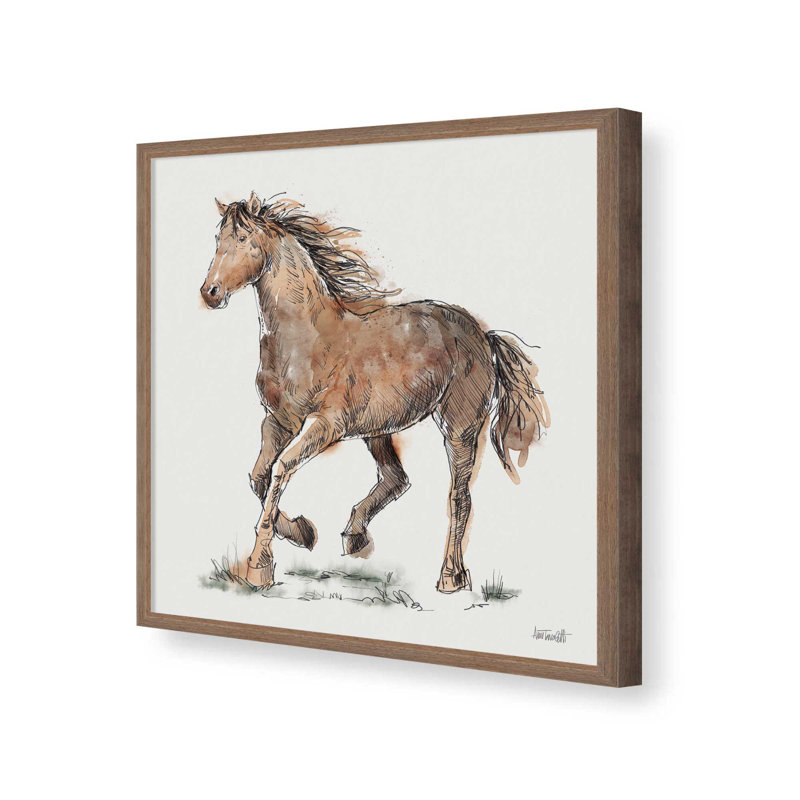 «Trot» par Anne Tavoletti, reproduction d'art, H 20 po x l 20 po, Brun