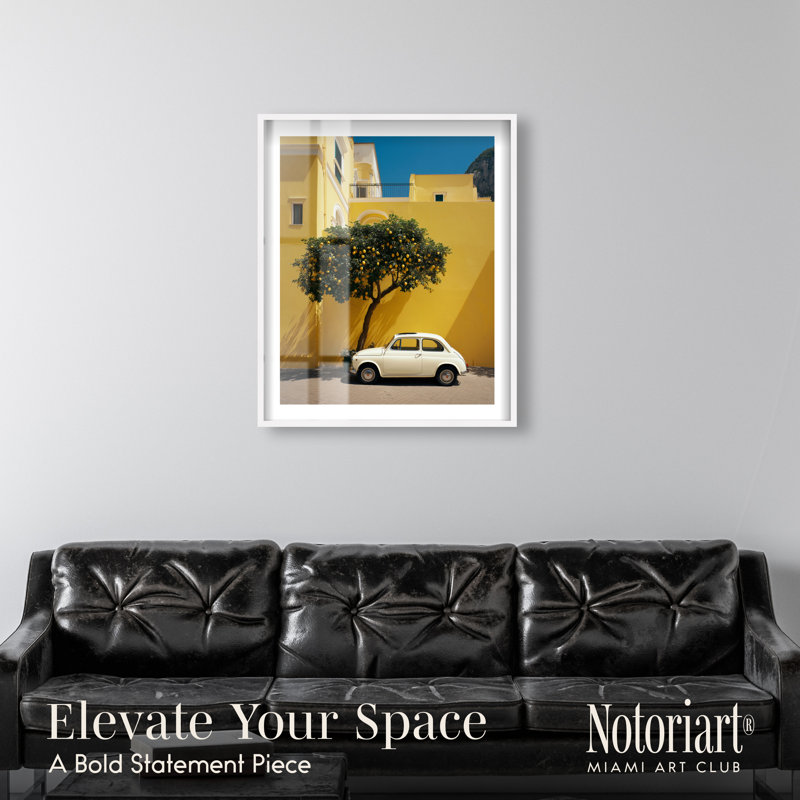 Décoration murale bord de mer Lemon Drive Shadowbox par Notoriart, cadre blanc, H 37 po x l 31 po, H 37 po x l 31 po