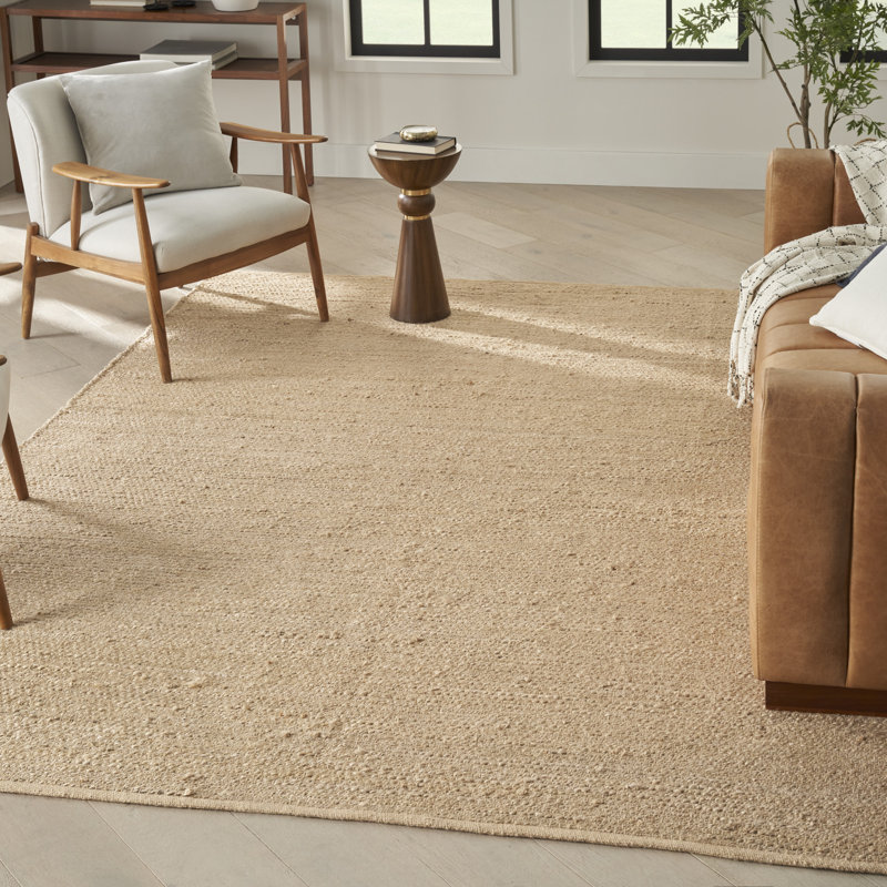 Gerri Solid Color Flatweave Area Rug, Rectangle 7' x 10', Beige