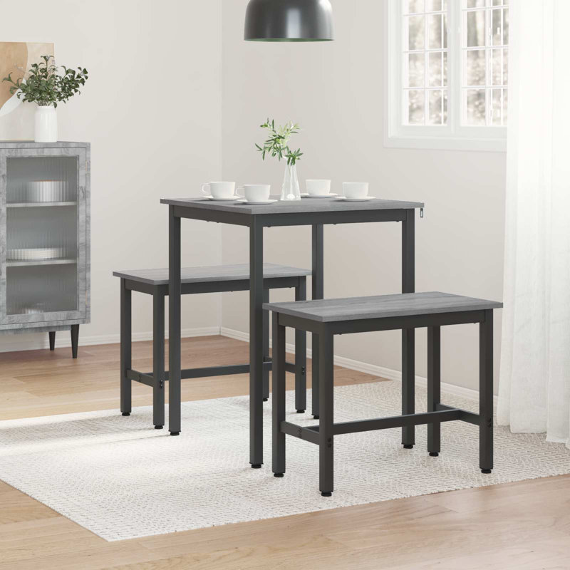 Metal Base Dining Table, Grey Sonoma