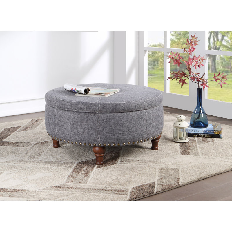 Breonte 32 po de largeur ronde, Mélange de polyester gris / brun