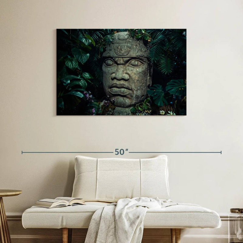 Tête Leisha Mayan Olmec, H 26 po x l 39 po