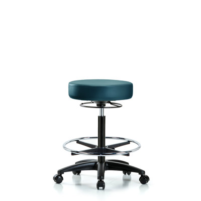 Keson Adjustable Height Ergonomic Lab Stool with Footring and Wheels