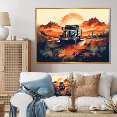 «Necole Orange and Blue Dusty Trails», reproduction sur toile