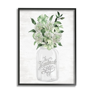 Herbal Blooms In Jar, impression sur bois encadrée et imprimée