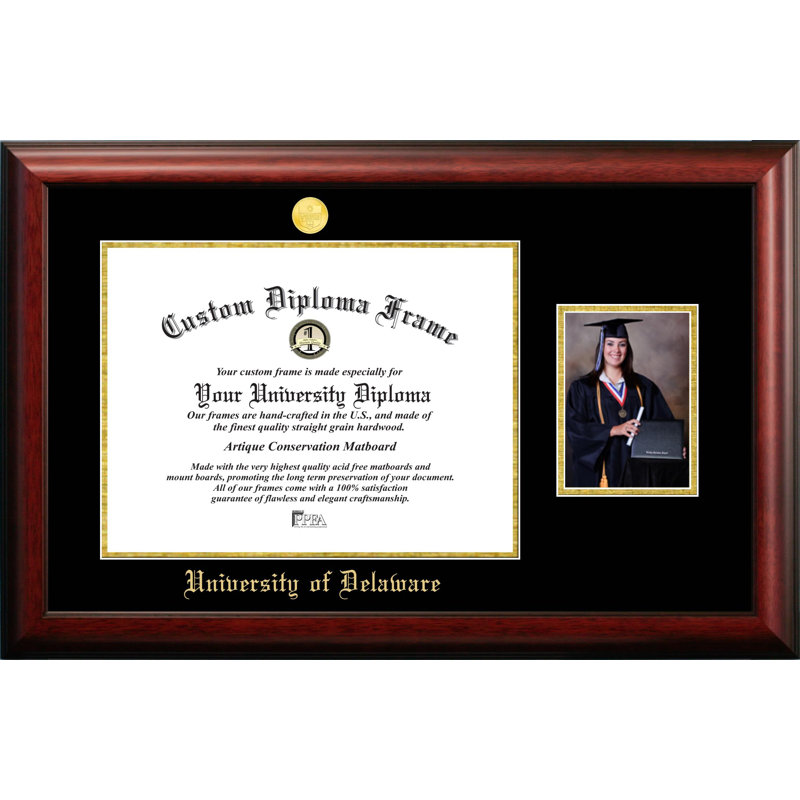 Cadre photo de diplôme en relief university of delaware