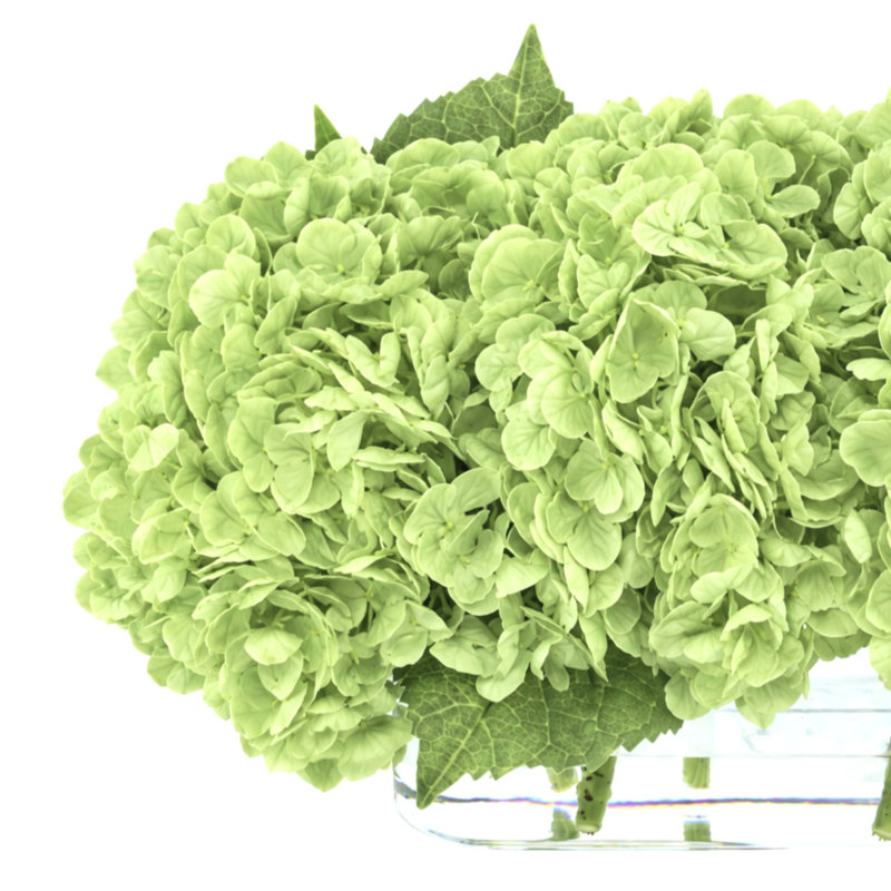 Faux Floral in Vase, Green