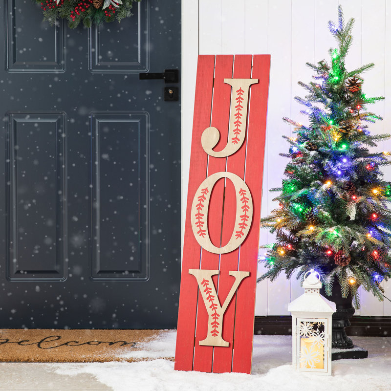 Enseigne de porche en bois 42 "H Joyeux Noël 42" (deux fonctions)