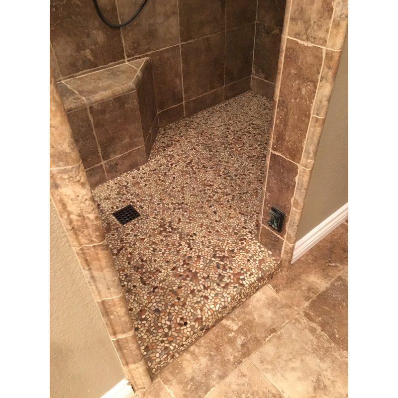 Sempu Beige Cream Natural Stone Mosaic Tile Random Sized with Mesh Backing 12" x 12" - 1 Sq. Ft.