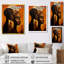 «Retro Minimal Double Ebony Profile II», art mural masque africain-97376923-97376927