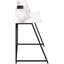 Bureau d'ordinateur moderne avec surface semblable au marbre blanc et structure en métal noir, l 48 po, convenant aux préférences de rangement du bureau personnel en métal d'aspect marbre, l 45,94 po, tablettes pour un espace de travail simplifié-133341403