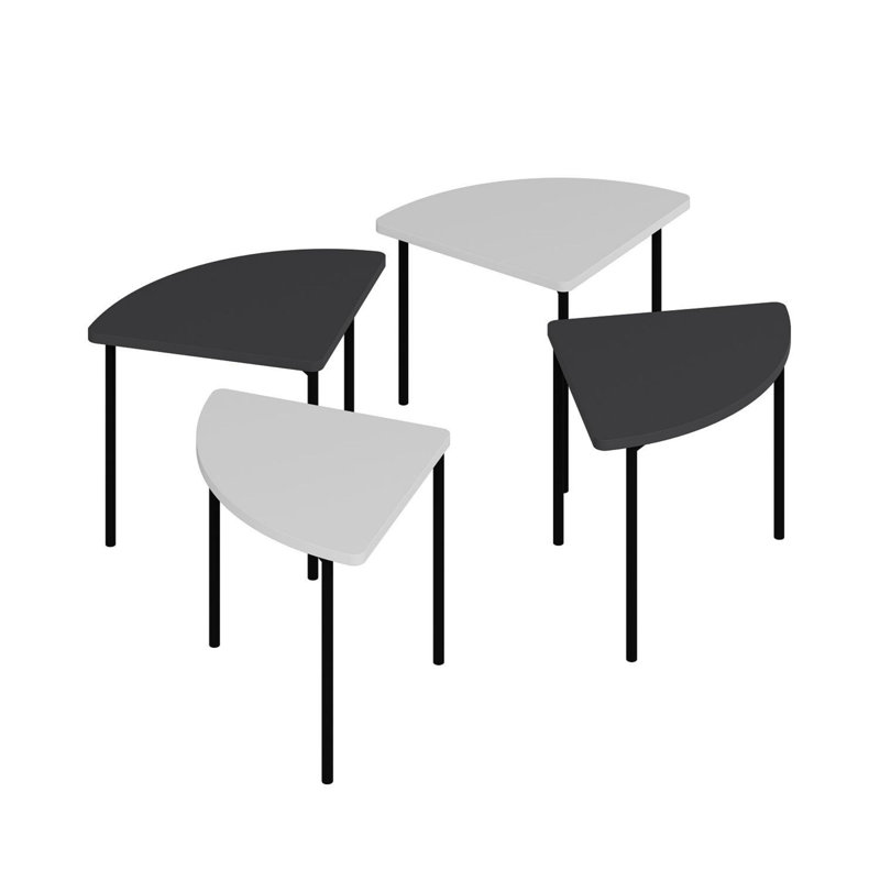Table basse moderne, blanche et anthracite, 35,4 po x 16,5 po x 16,5 po | 100% panneau de particules enduit de mélamine, épaisseur: 0,7 pouce | Design à carreaux élégant, parfait pour le salon et les espaces contemporains, durable et élégant