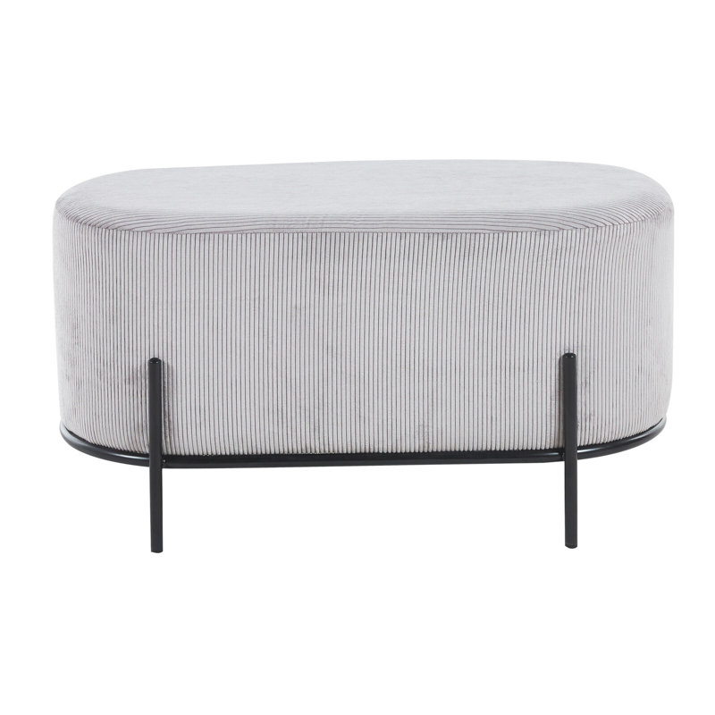 Akua 80cm Wide Oval Footstool Ottoman, Light Grey