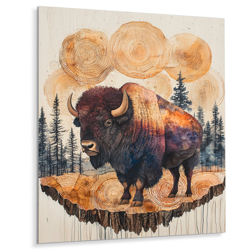 Marison - bison, art en métal, H 20 po x l 12 po