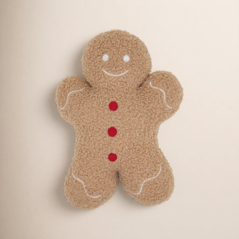 Gingerbread Man Poly Filled Throw Pillow
